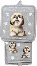 Load image into Gallery viewer, Oven Mitt Set Shih Tzu -Black - Brown