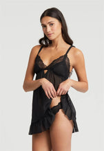 Load image into Gallery viewer, Black Dahlia Babydoll &amp; Panty
