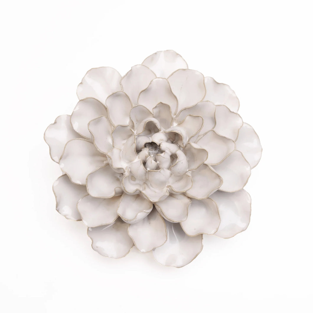 Ceramic Flower White Large  6x6