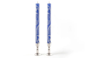 Taper Candle Pair White Henna