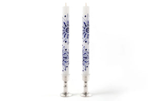 Taper Candles Pair Henna Blue