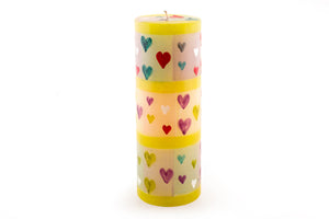 Pillar Candle 3x8 Hearts