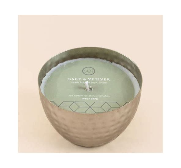 Candle Silver Oval Sage Vet