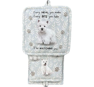 Oven Mitt Set Westie 3 Piece Kitchen Set