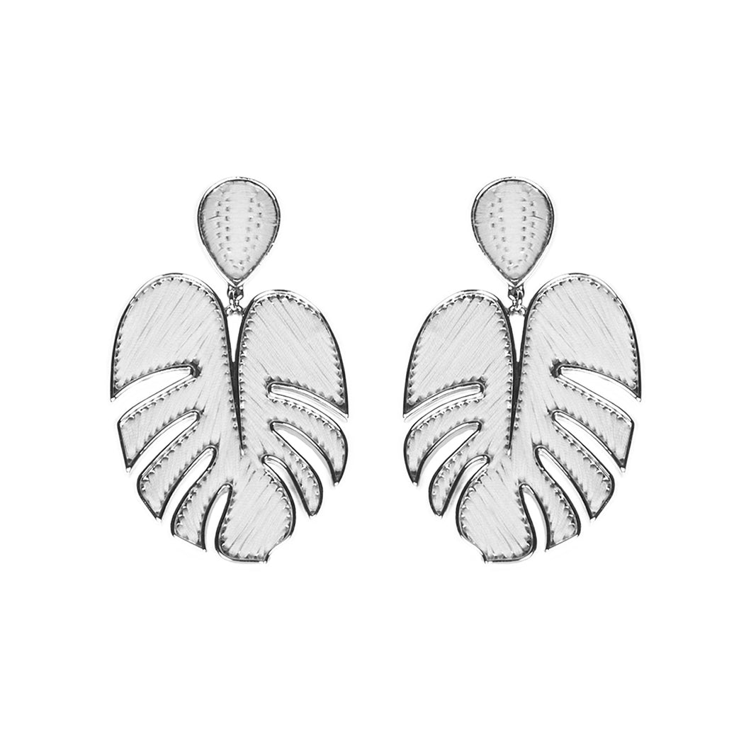 Palmer Drop Earrings White Silver