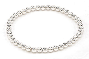 Silver Beaded Bracelet 4mm