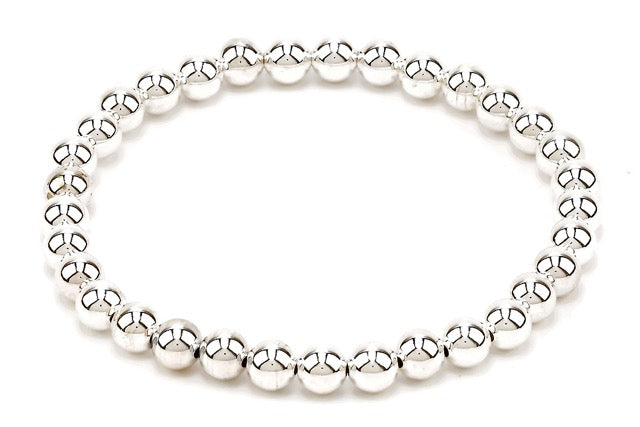 Silver Beaded Bracelet 5mm