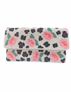 Clutch Pink Flower Animal Print