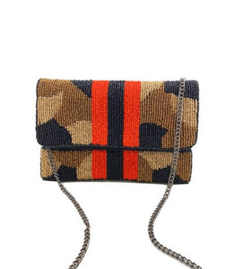 Mini Clutch Red Blk Stripe Camo