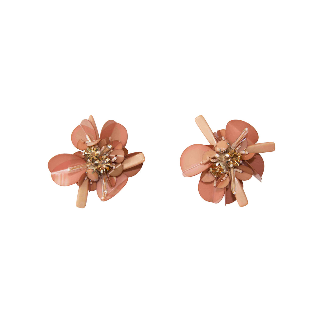 Haley Flower Stud Earrings Rose Gold