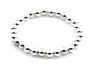 Silver Beaded Bracelet 6mm