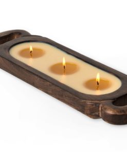 Wooden Candle Tray- Tobacco Bark