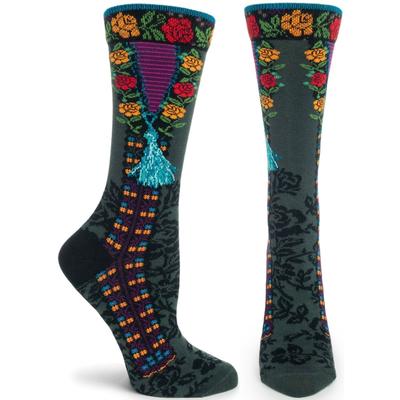 Floral Tassels Sock- Black