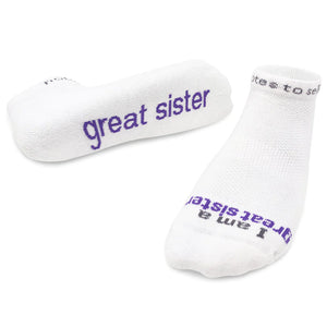 Socks- I Am A Great Sister - White