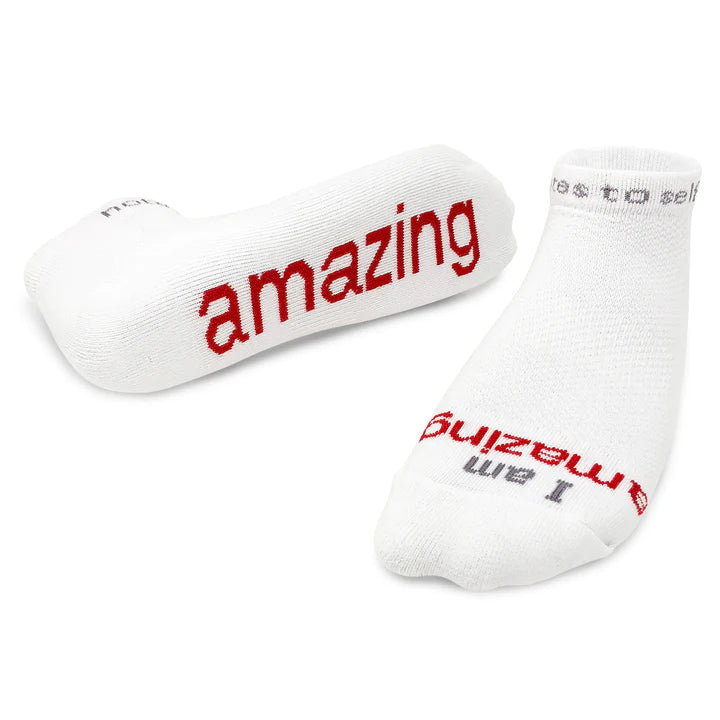 I Am Amazing Socks -White