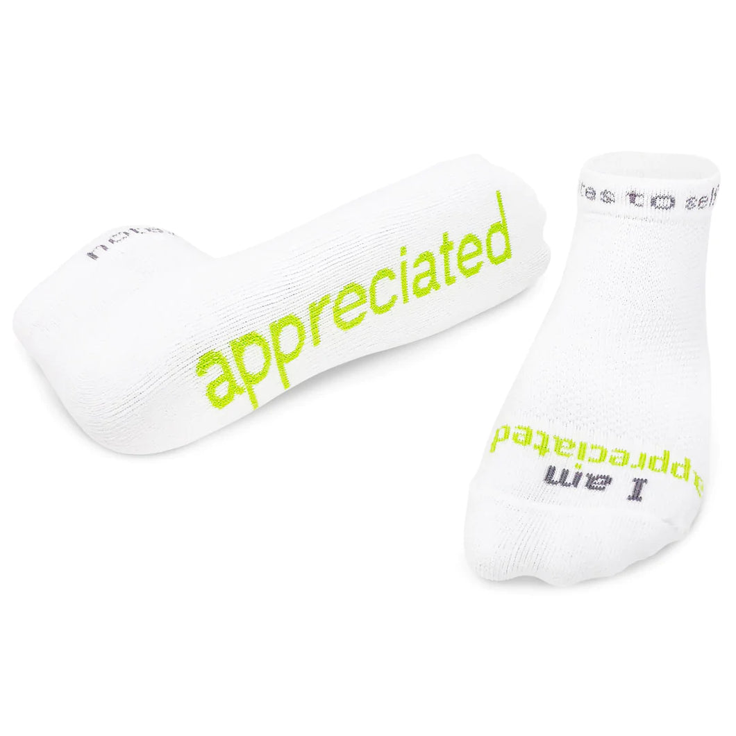 Socks-I Am Appreciated White/Green M