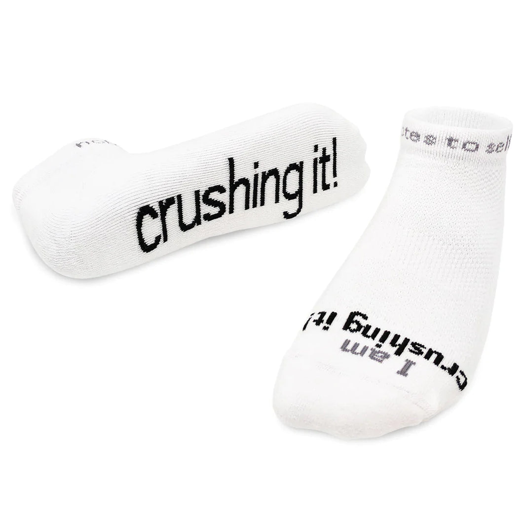 Socks- I Am Crushing It - White