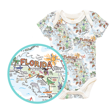 Load image into Gallery viewer, Florida Map Baby One-Piece- Pima
